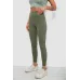 Лосини жіночі однотонні в рубчик, колір темно-оливковий
