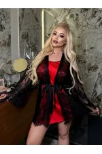 Шовкова нічна сорочка з мереживом