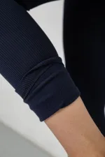 Лосини однотонні у рубчик утеплені на флісі, колір синій