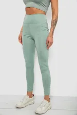 Лосини жіночі однотонні, колір оливковий, 90% micropoll